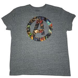 Marvel Avengers Comic Collage A Logo Graphic T-Shirt XL